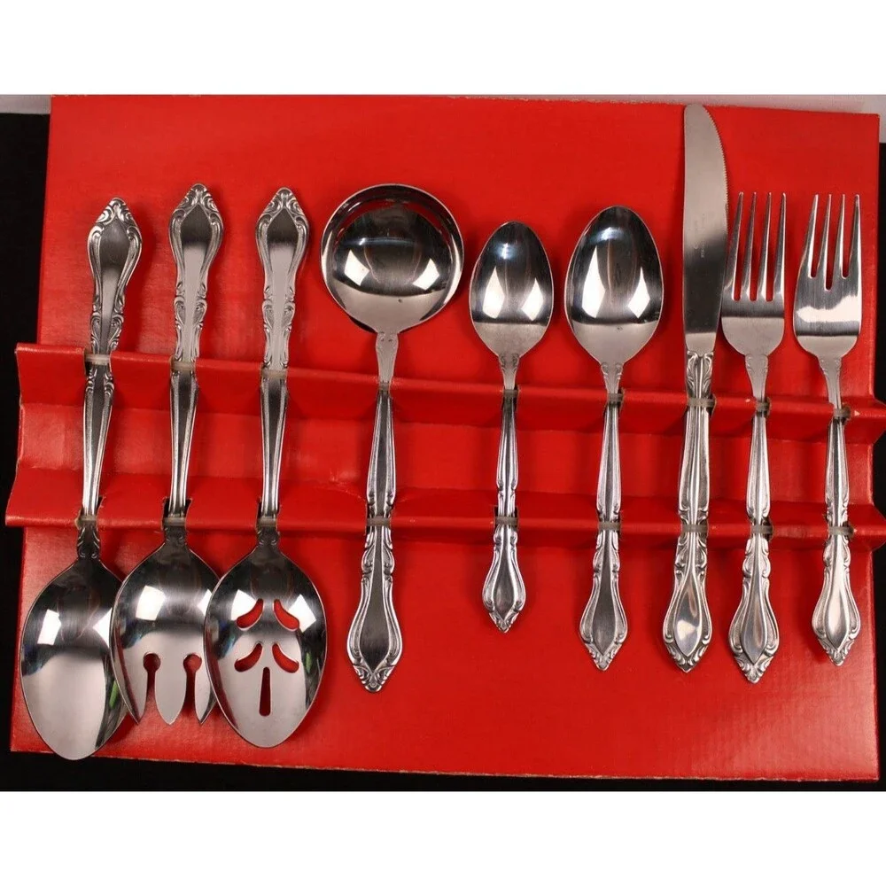 Vintage NEW Rogers Stainless Tableware Auberge 44 piece Service for 8 SEALED